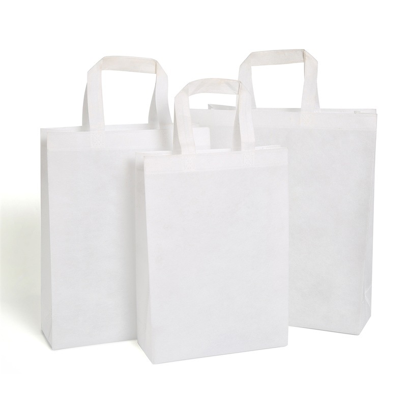 Customized Blank Non-Woven Bag Tote Bag Hot Pressing Film Gift Bag Takeaway Handbag Promotional Shopping Bag Printed Logo