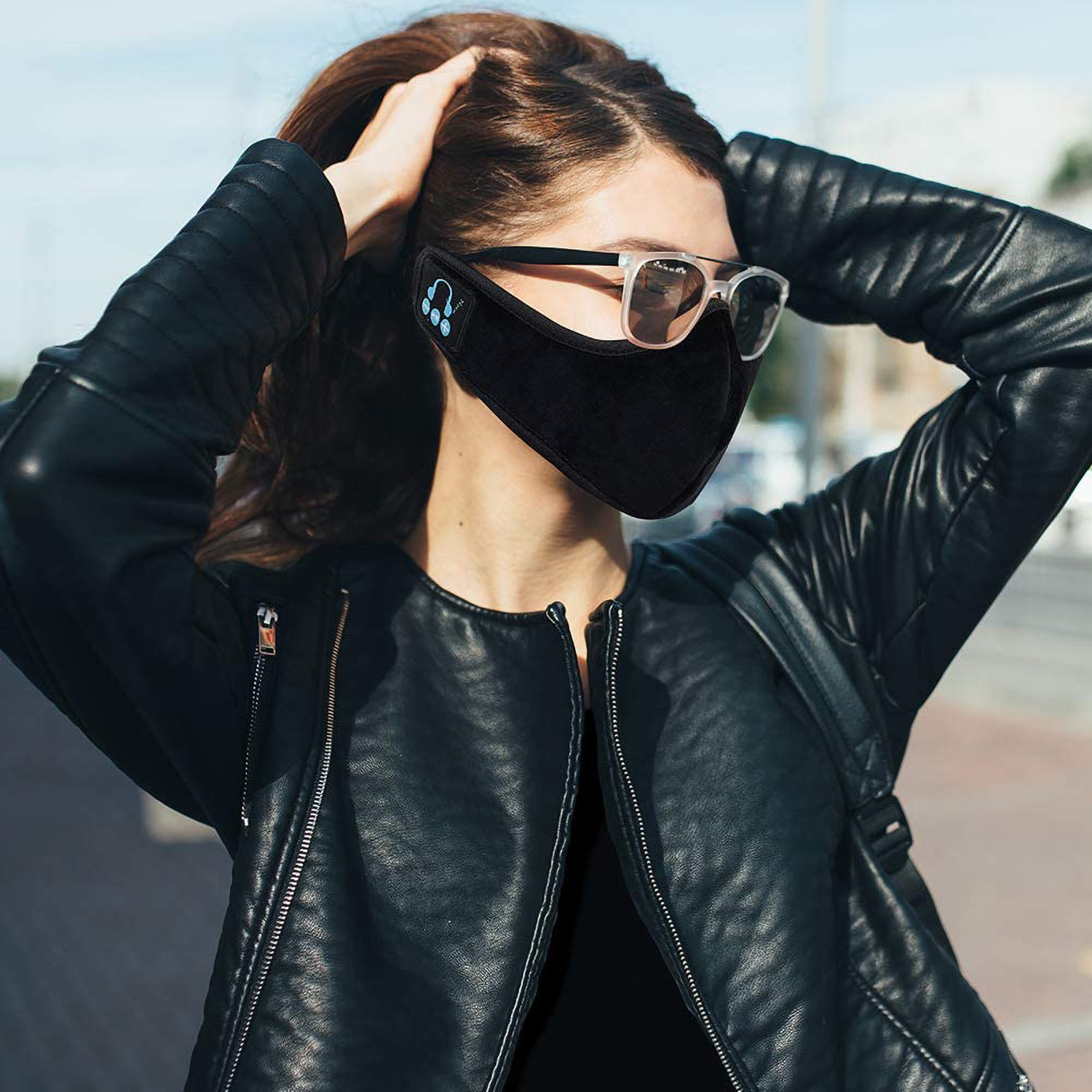 新品立体声蓝牙音乐口罩防尘防雾霾可清洗的无线蓝牙耳机口罩白色