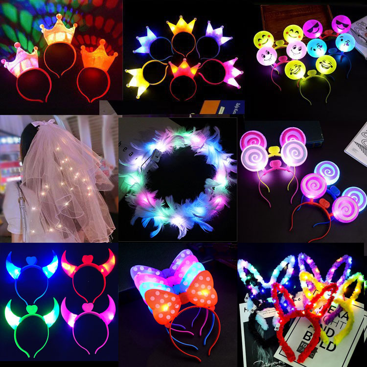 Night Market Stall Hot Sale Rabbit Ears Headdress Cat Ears Toys Wholesale Small Gift Horn Luminous Hair-Hoop Headband