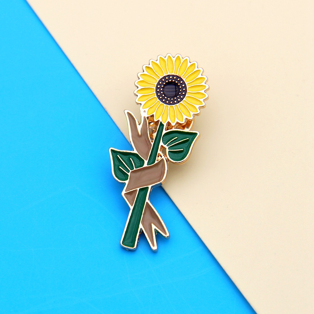 向日葵胸针 日系可爱太阳花徽章 学生儿童礼物别针ins潮个性配饰-阿里