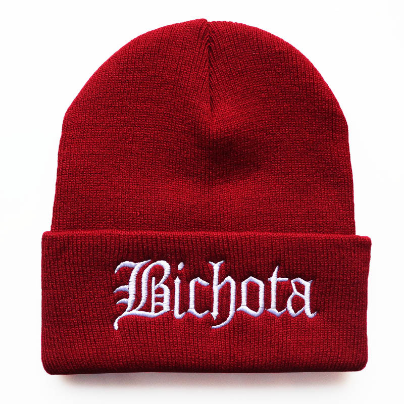 2023 New Men's and Women's Fall Winter Trend Bichota Letter Star Embroidery Knitted Hat Thermal Head Cover Woolen Cap