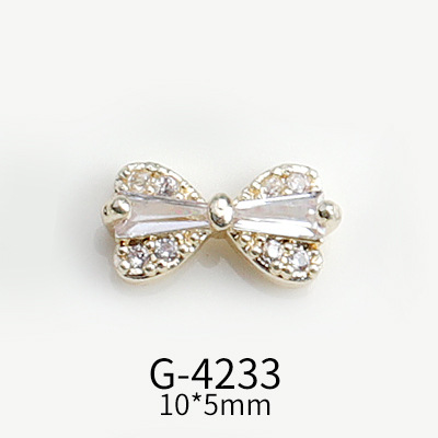 New Refined Zircon Bow Nail Ornament Wholesale Internet Celebrity Light Luxury Stereo Nails Small Decoration Factory Direct Sales