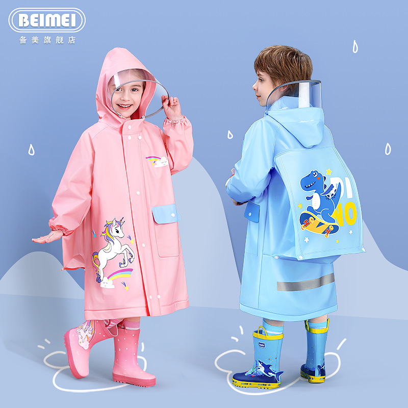 children‘s raincoat wholesale non-disposable eva baby student raincoat with schoolbag one-piece body children‘s poncho