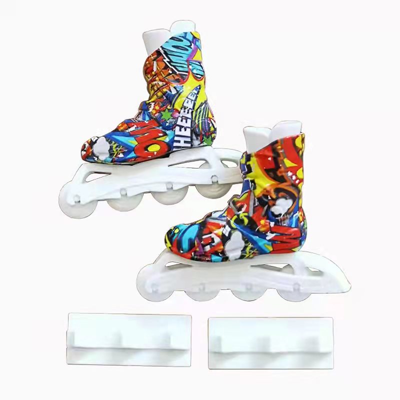 Cross-Border Supply Mini Roller Skates Finger the Skating Shoes Pulley Toy New Desktop Fingertip Skateboard Combination Accessories