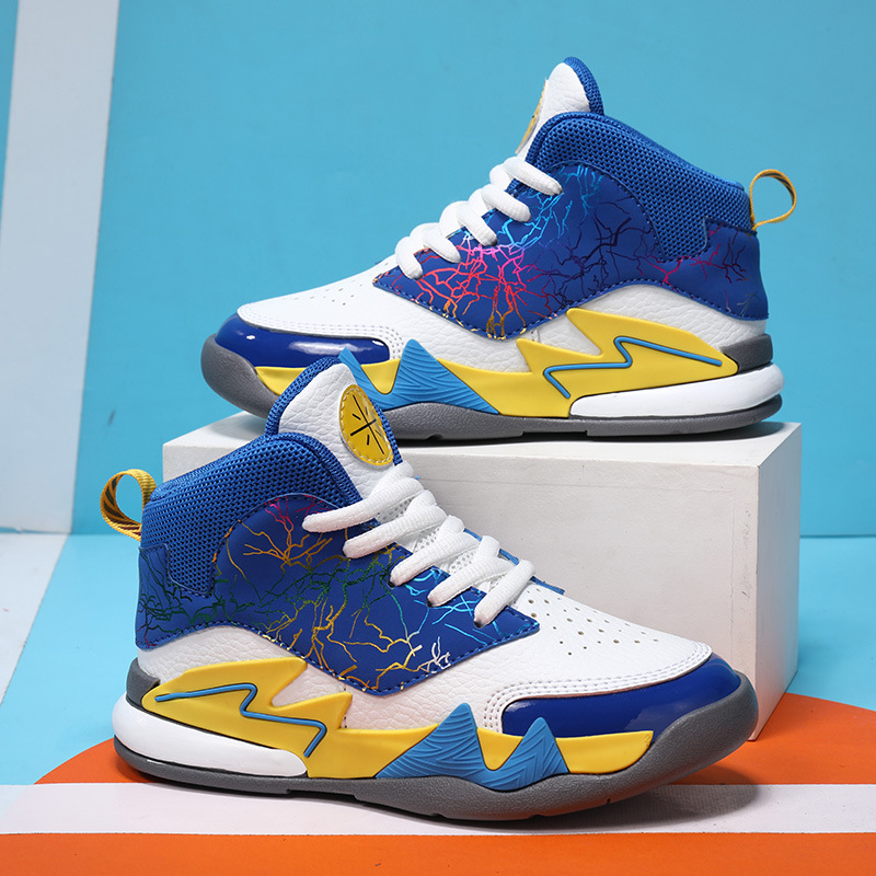 德尔惠童鞋新款儿童运动鞋男童篮球鞋中大童夏季透气网鞋男孩球鞋