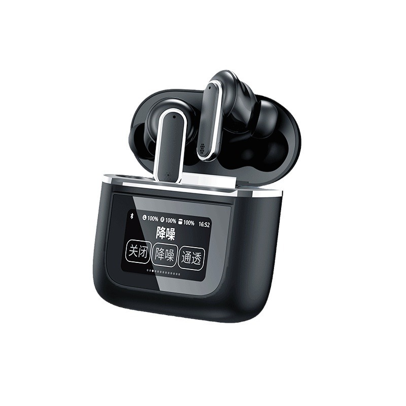 cross-border new product yx-27 smart screen bluetooth headset 26 languages anc noise reduction smart charging warehouse high quality