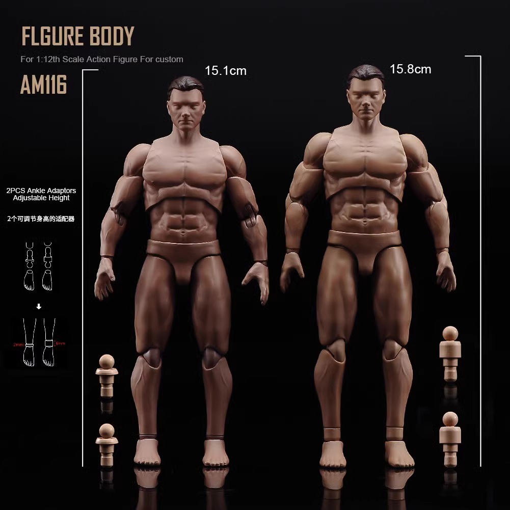 现货ant 1/12兵人偶6寸肌肉男素体 绘画手办超可动人体模型am116