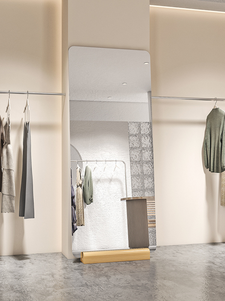 网红显瘦美颜显高轻奢家用穿衣镜落地式全身镜服装店试衣镜大镜子