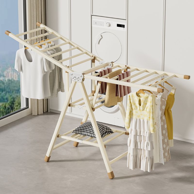 网红可折叠晾衣架落地式家用阳台轻奢晾衣杆卧室凉衣架晒被子神器