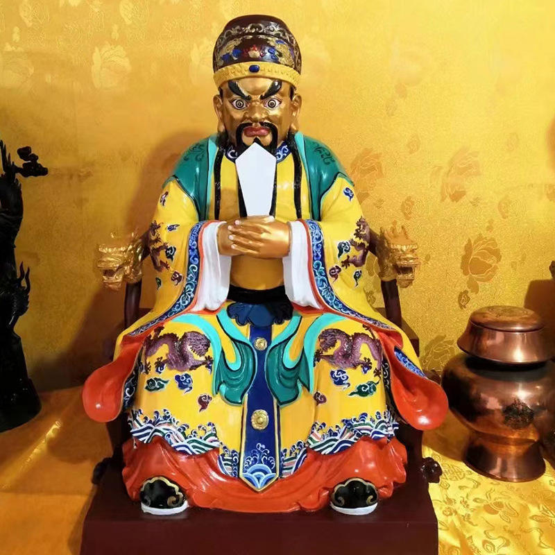 墨空雕塑 铸造大型铜像龙五爷神像 黄铜雕塑广济龙王五爷寺庙供奉