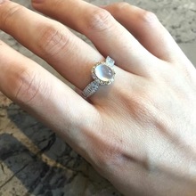 铜材质玉髓戒指镶嵌钻石气质高级感可调节指环 高贵气质女 热卖款