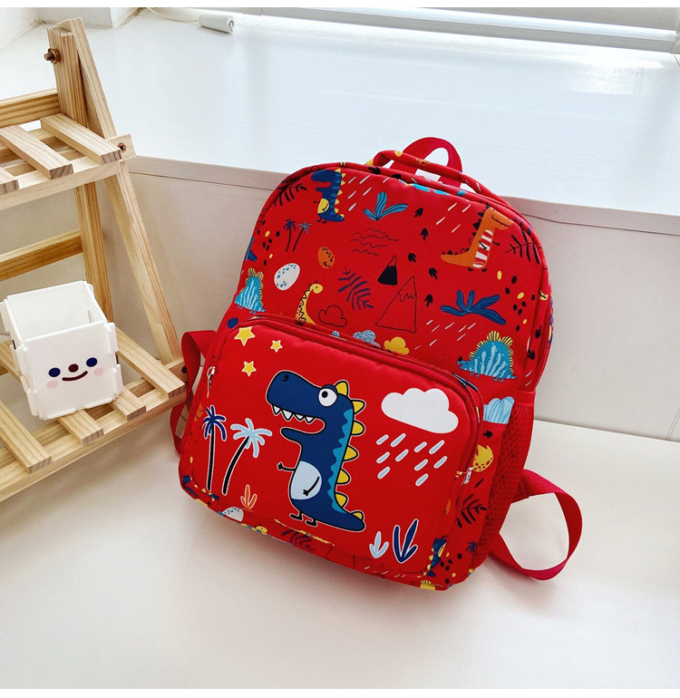 Foreign Trade Wholesale New Children's Bags 2023 Cartoon Printed Children's Backpack Trendy Cute Dinosaur Kindergarten Backpack