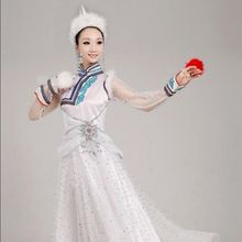 新款向天歌蒙古民族舞台舞蹈服装大摆裙古典舞女广场舞成人演出服