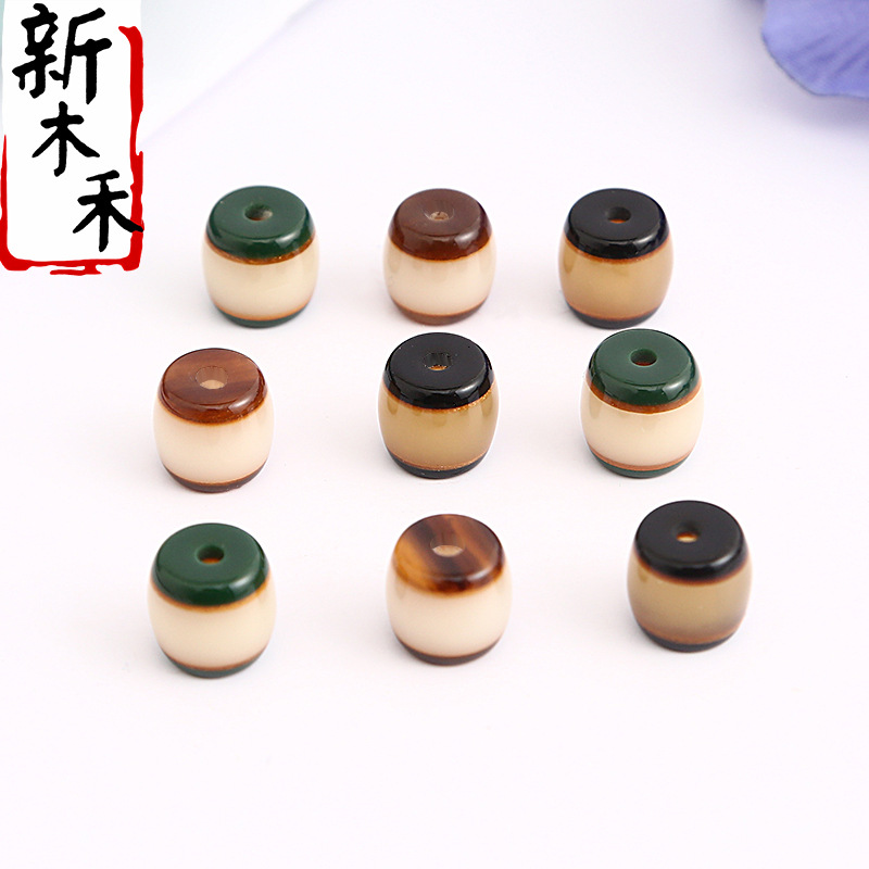 Resin Barrel Beads Tibetan King Kong Xingyue Bodhi Accessories DIY Ornament Accessories Wholesale Resin Accessories Factory Direct Supply