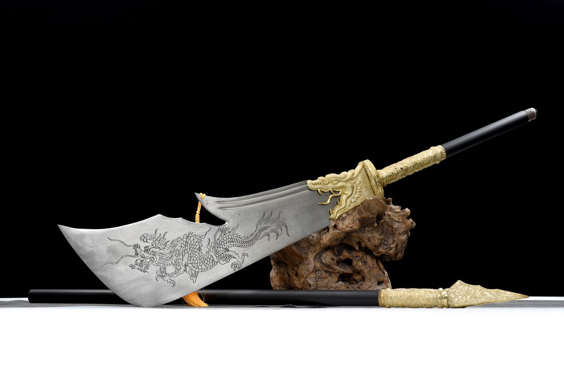 龙泉市刀剑花纹钢青龙偃月刀十八般兵器关公长刀工艺品摆件未开刃