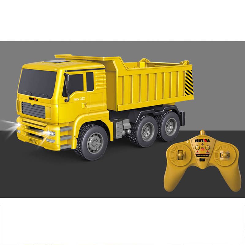 汇纳332六通遥控自卸卡车1:18玩具拉土车儿童电动遥控玩具工程车
