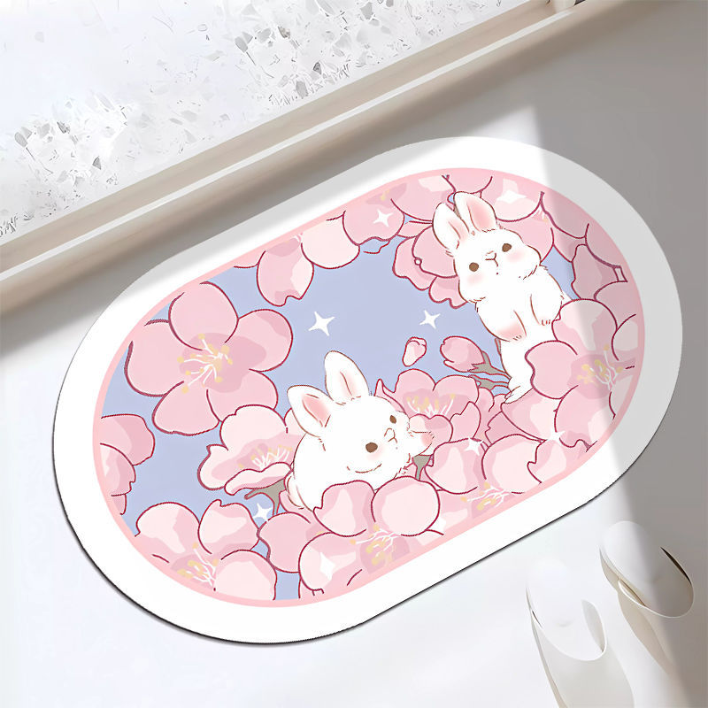 Cartoon Diatom Ooze Carpet Lovely Bathroom Bathroom Anti-Slip Mats Domestic Toilet Door Absorbent Floor Mat