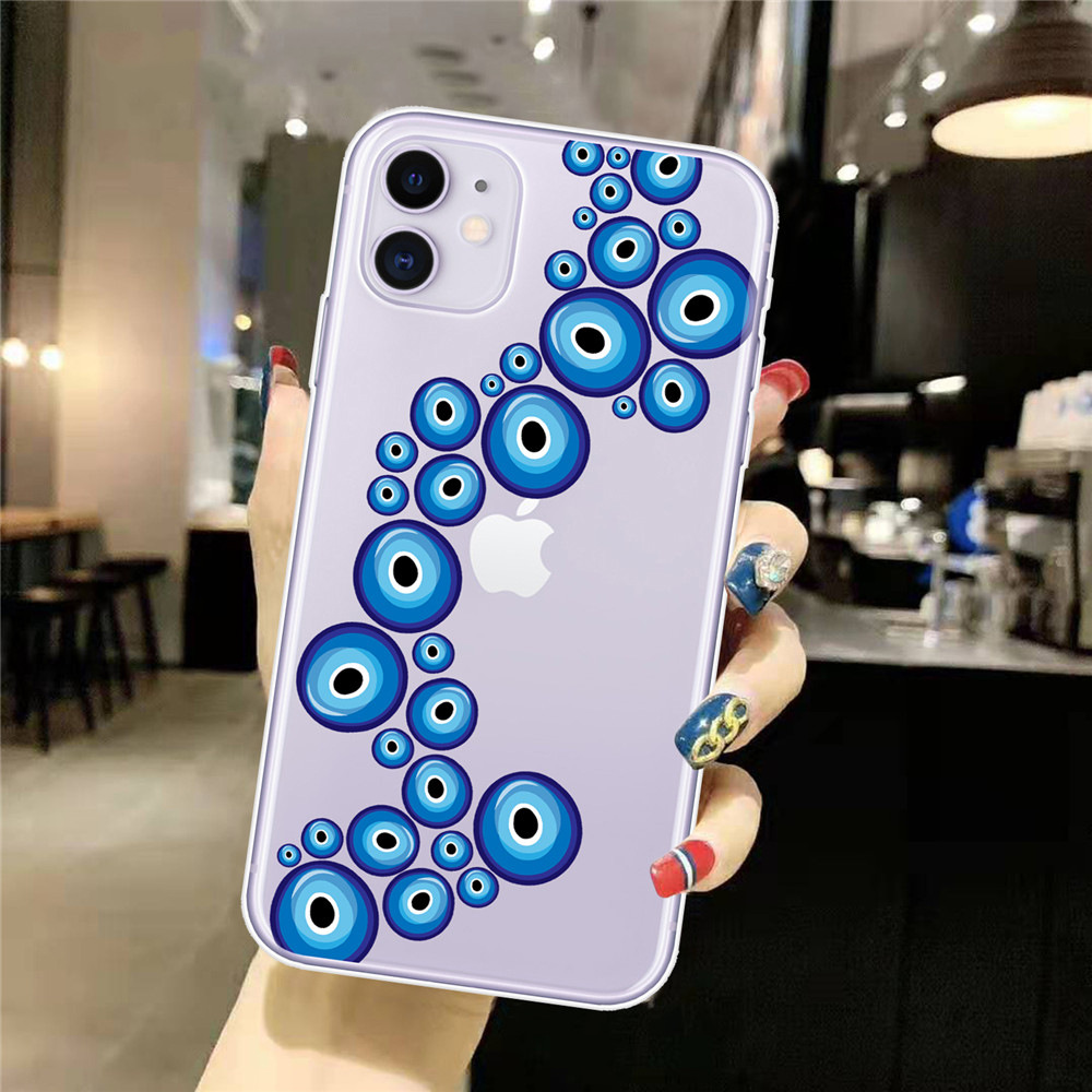 适用iphone12手机壳定制 ins外贸新款土耳其蓝眼睛恶魔之眼手机壳