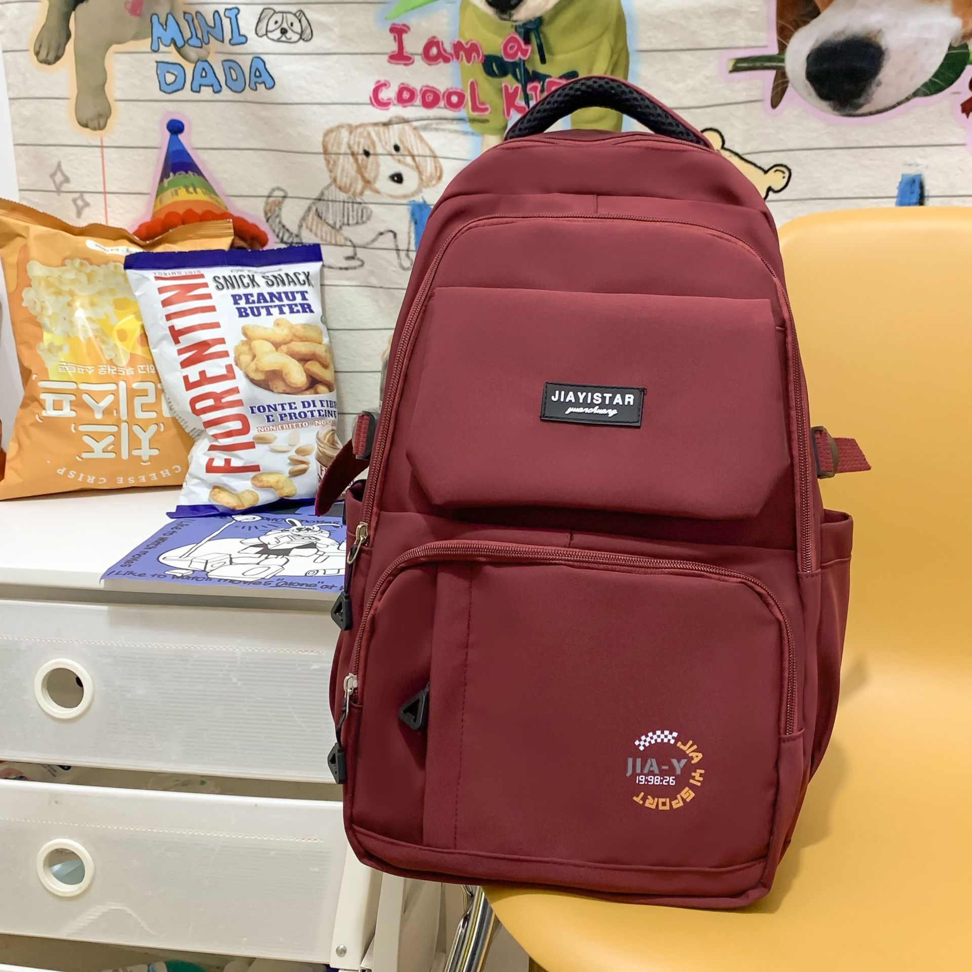 Backpack Girls Ins Schoolbag Junior and Middle School Students Large Capacity Campus Backpack Simple Fashion Travel Backpack