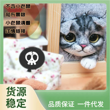 Y5UG批发 仿真猫咪 布偶兜针胸针材料包 羊毛毡戳戳乐打发时间DIY