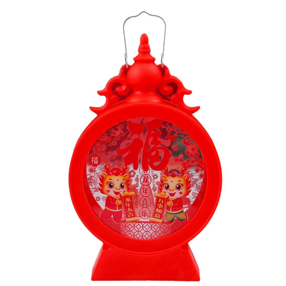 New Year Decoration Storm Lantern Dragon Year Spring Festival Lantern Festival Portable Small Bell Pepper Led Electronic Candle Children's New Year Gift