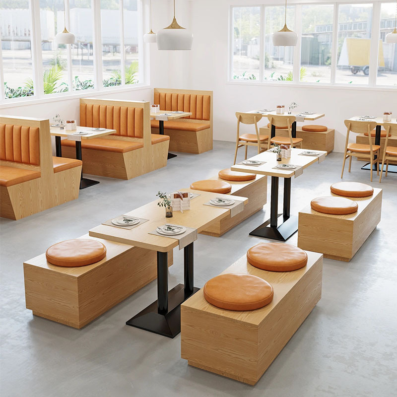 主题餐饮饭店西餐厅面馆等位等候区长椅无靠背沙发凳桌椅组合批发