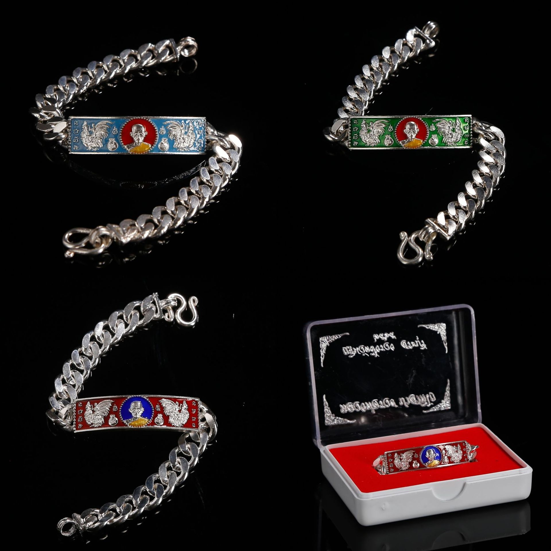 泰国佛饰品 龙婆瑞2565手链 大法会版泰经文纯银配饰-阿里巴巴