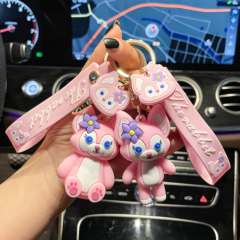 Lingna Beier Keychain Pendant Yiwu Small Commodity Crane Machine Fox Doll Boutique Gift Key Ring Pendants