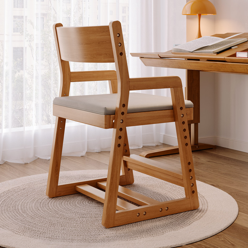 实木可升降作业靠背座椅凳小学生学习椅写字书桌椅子家用餐椅