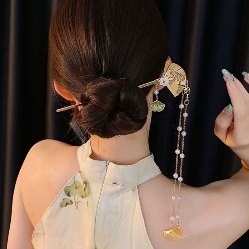 Ancient Style Tassel High-Grade Hairpin Female New Chinese Style Updo Step Shake Chopsticks Modern Cheongsam Hair Zhang Fa Chopsticks Headdress