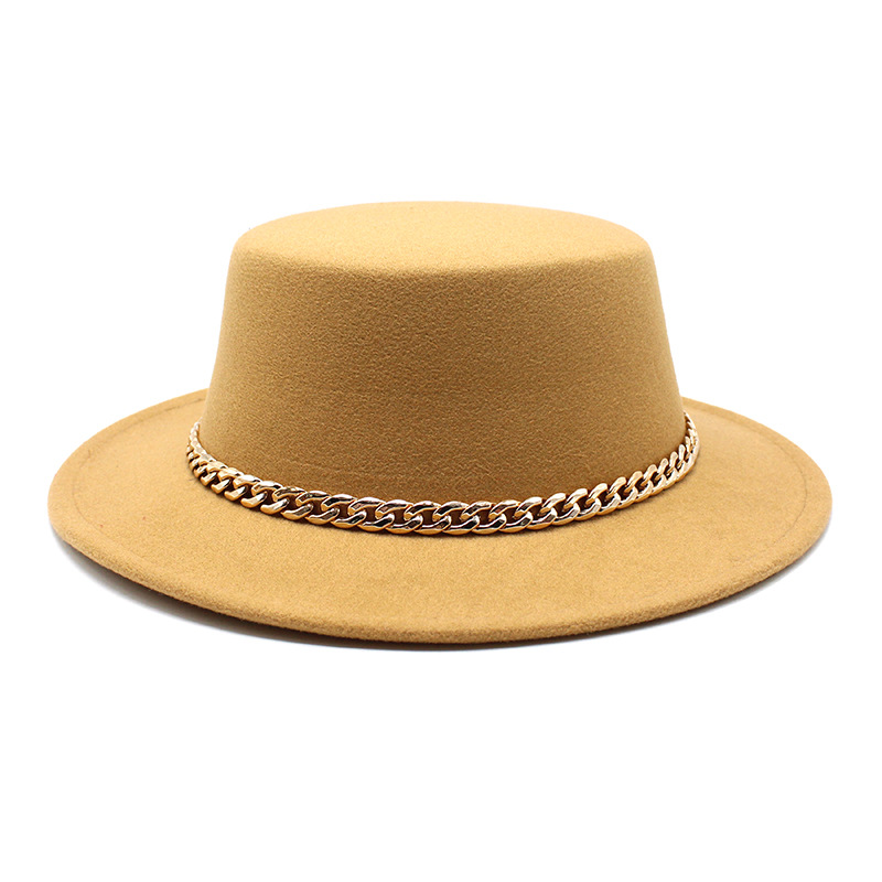 秋冬季男女情侣帽子新款英国经典复古毛呢平顶帽大檐帽lmn0110