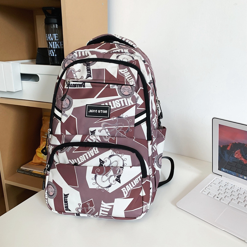 Backpack Large Capacity Fashion Trendy Ins Fashion Brand Schoolbag Men's Korean Style Female High School Campus Junior High School Student Backpack