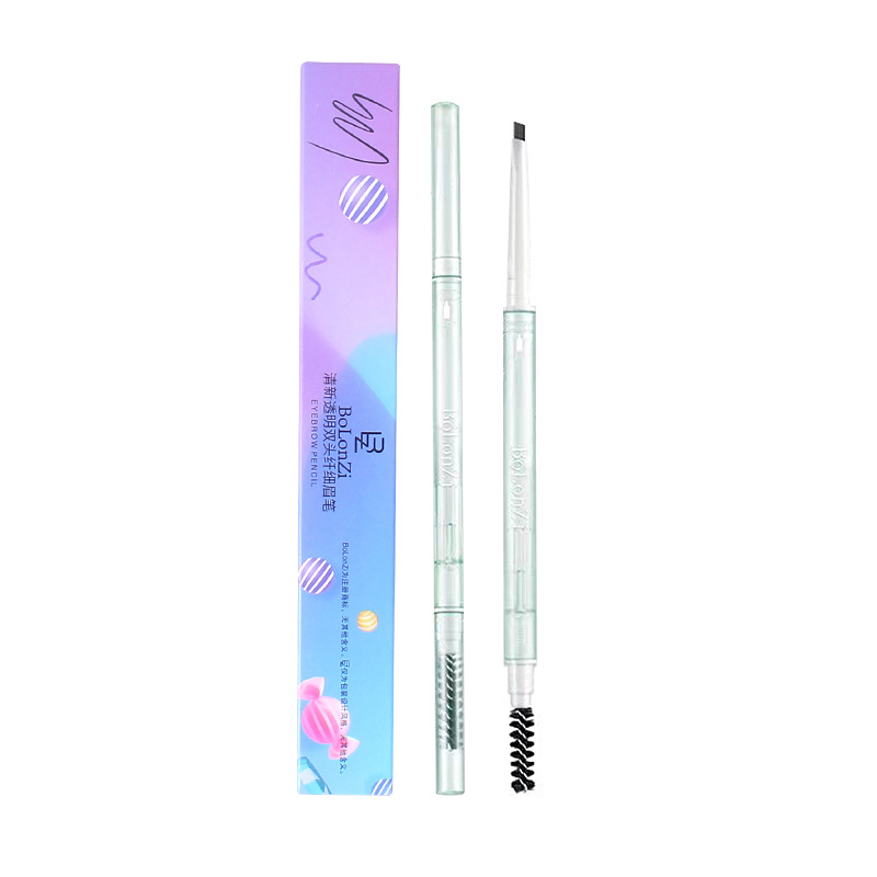 Bolonzi Fresh Transparent Double Head Extremely Thin Eyebrow Pencil Triangle Machete Slim Waterproof Sweat-Proof Smear-Proof Makeup Student