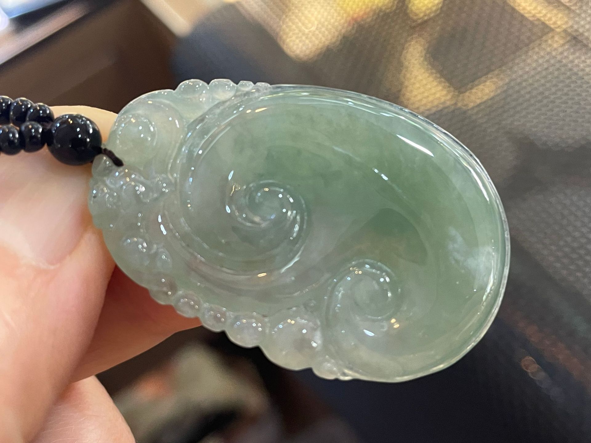 缅甸翡翠a货玉吊坠 油青种如意 玉坠批发