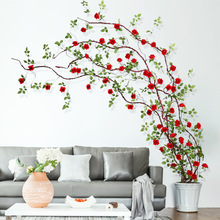 仿真玫瑰花假花藤条绿植墙塑料藤蔓植物客厅空调管道树藤装饰壁挂