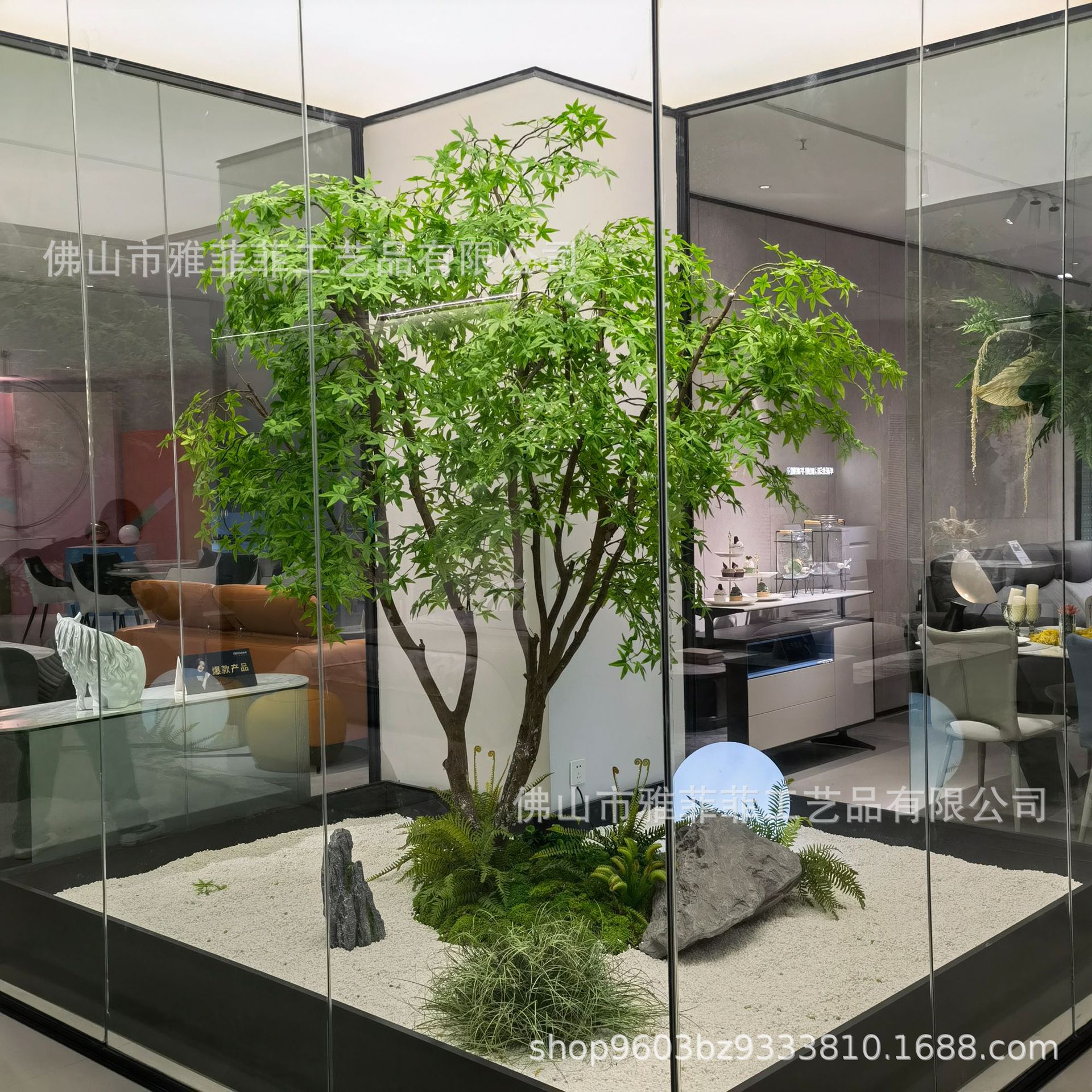 源头工厂仿真植物造景绿植造景室内景观仿真树仿真枫树绿色枫树