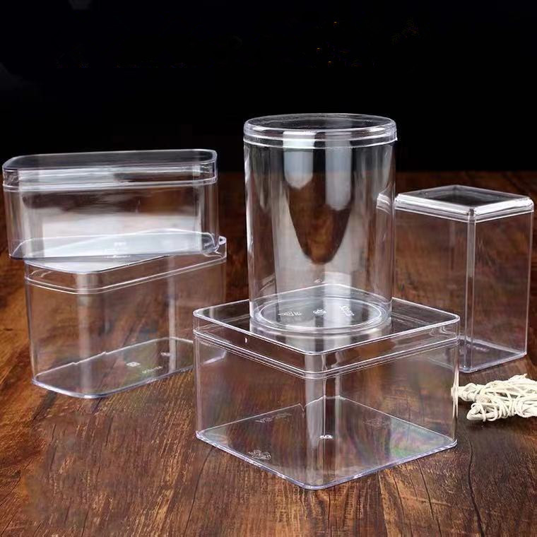 透明饼干盒方形饼干罐豆乳盒子密封塑料饼干包装盒ps透明盒塑料盒