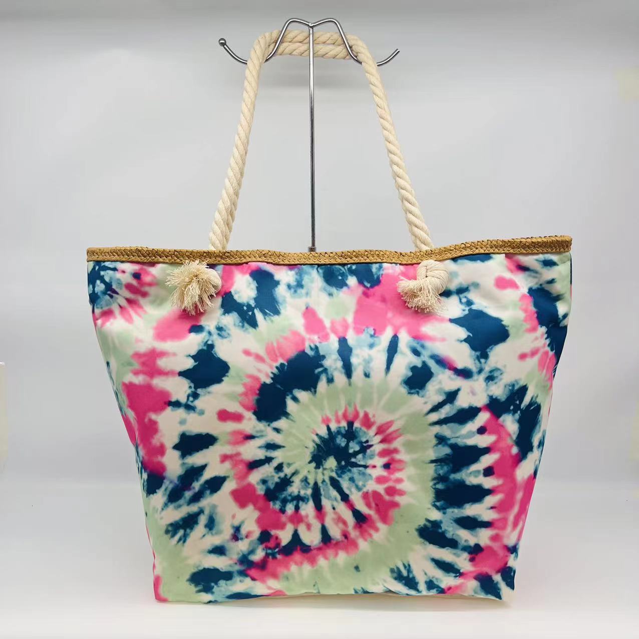 New Popular Digital Printing Straw Woven Large Capacity Beach Bag Fashionable Fashionable Personalized Women's Canvas Shoulder Bag