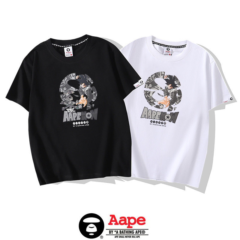 七龙珠潮牌ape猿人头短袖t恤男女宽松大码纯棉半袖圆领休闲上衣