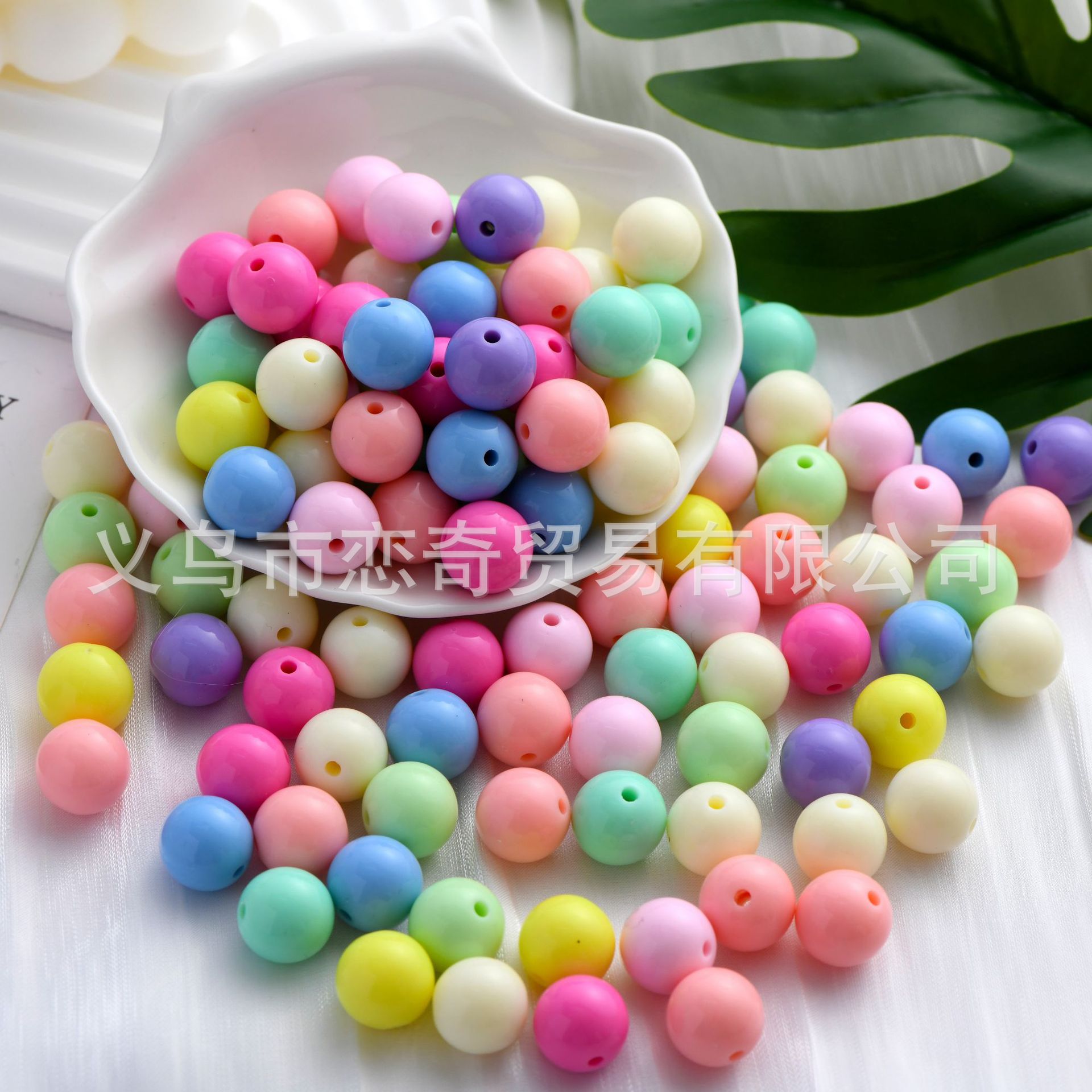 100 Pcs/Pack Acrylic round Beads Macarons Solid Color Beads DIY Handmade Beaded Candy Color Scattered Beads