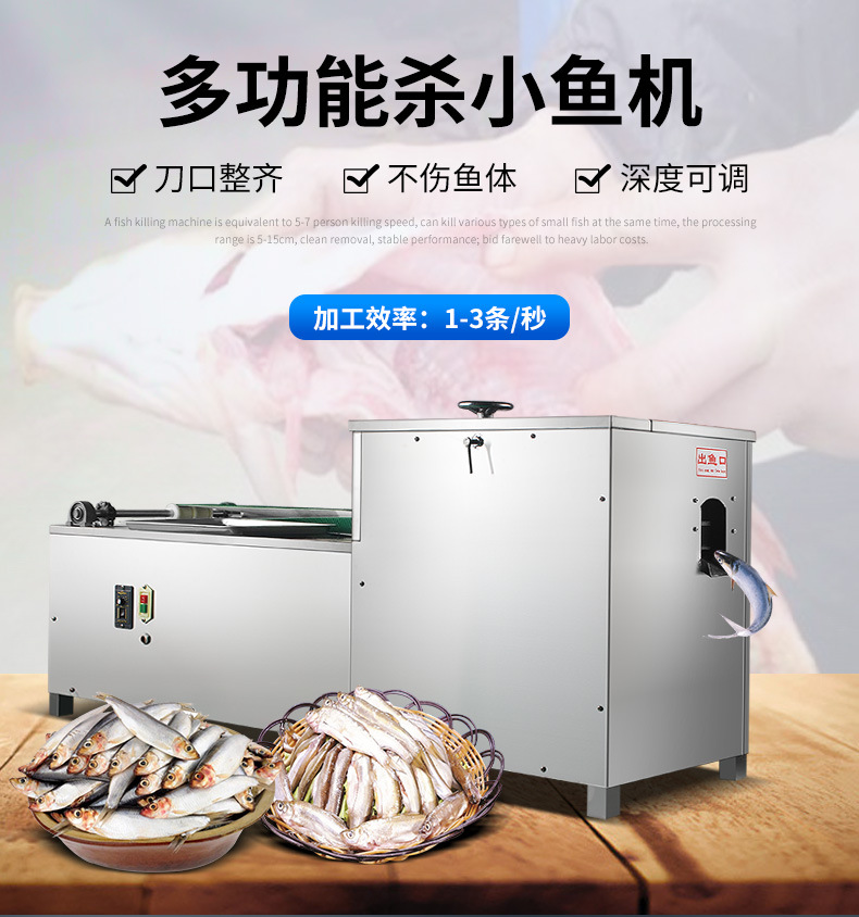 白鲢草鱼开肚去内脏不去鳞杀小鱼机 小银鱼黄辣丁自动杀鱼机