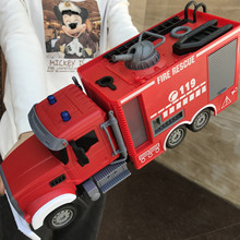 台湾爆款大号无线遥控工程车消防车自卸车挖掘机男孩玩具车模型