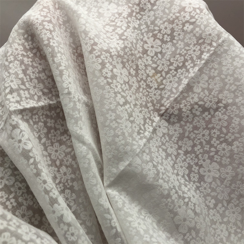 烧花面料 平纹棉布烧花提花小碎花女装连衣裙上衣夏季薄涤棉布