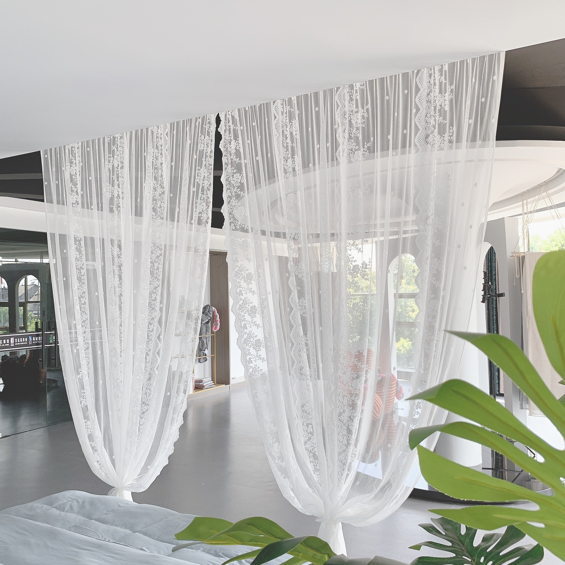 田园窗帘布成品