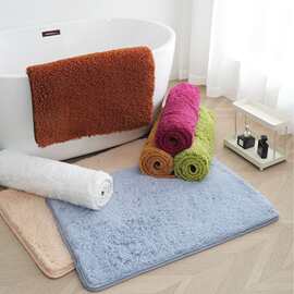 跨境加厚羊羔绒浴室地毯纯色简约吸水门垫客厅满铺地垫卧室进门毯