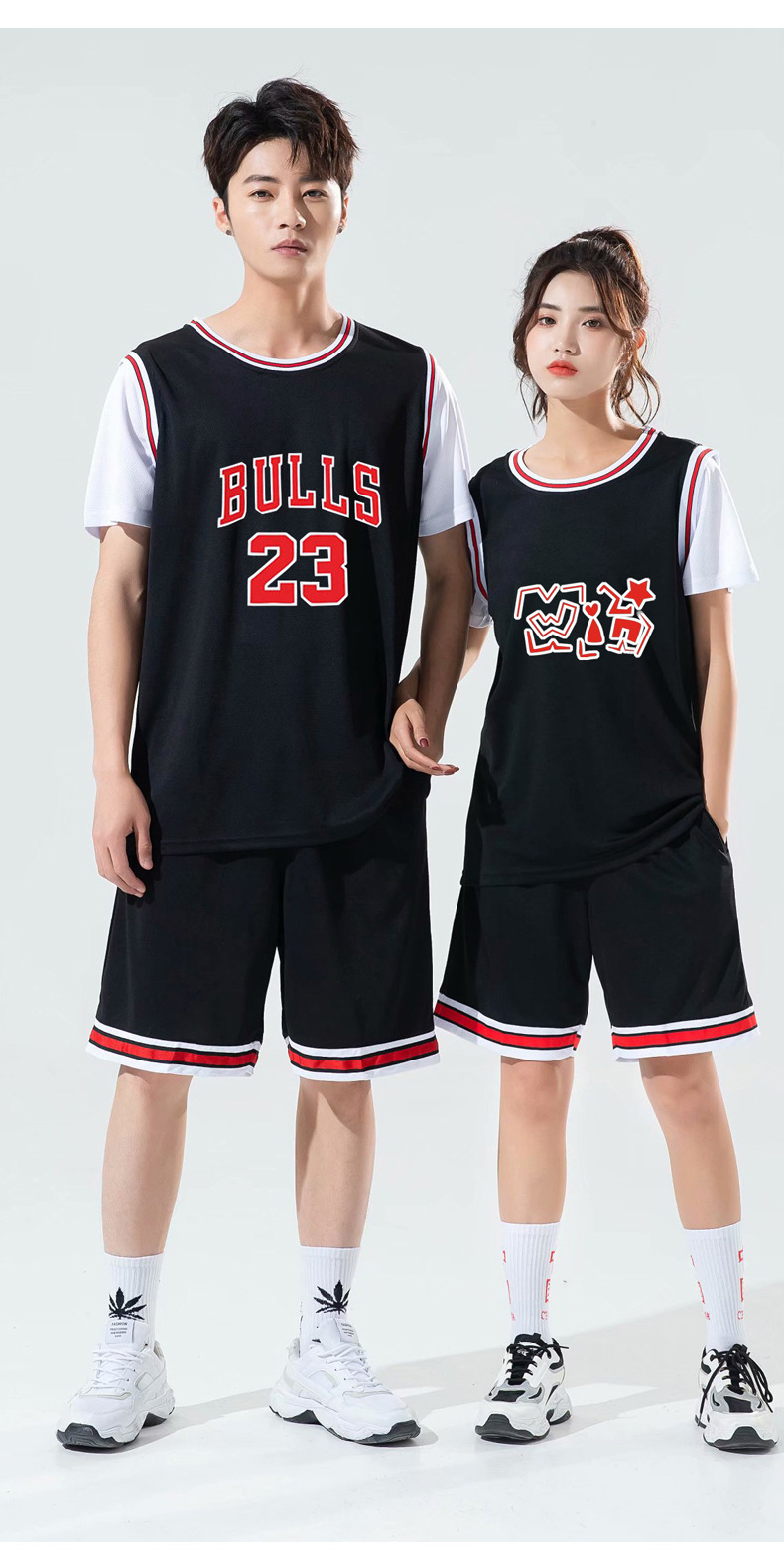 篮球服套装女生假两件球衣夏季男比赛队服定制运动短袖大学生班服