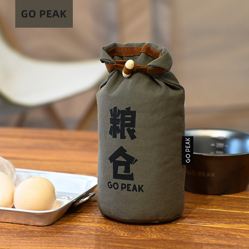 Gopeak Outdoor Camping Granary Rice Sack 100.00G Rice Sack Large Rice Sack Sub Filler Cap Wooden Buckle Beam Mouth Not Easy to Sprinkle 1K