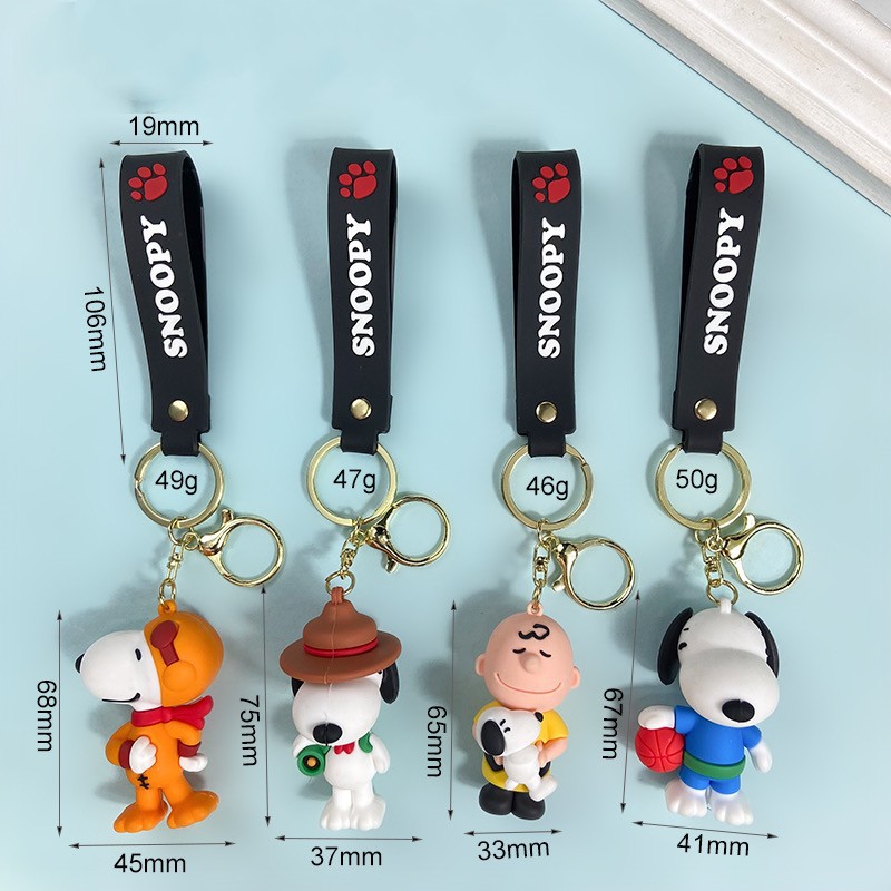 Creative Cartoon Snoopy Keychain Cute Puppy Charlie Key Chain Men and Women Handbag Pendant Wholesale