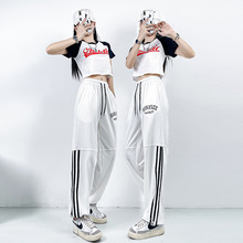 网红炸街运动风套装女夏2023新款日韩时髦洋气白色阔腿裤两件套