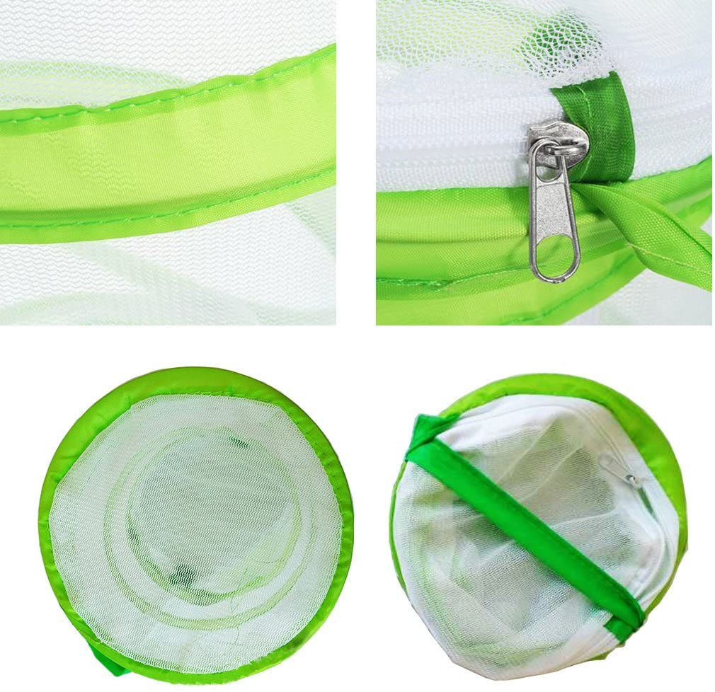 蝴蝶栖息地, 折叠式捕虫器网眼昆虫植物笼 ,儿童捕捉蝴蝶饲养笼